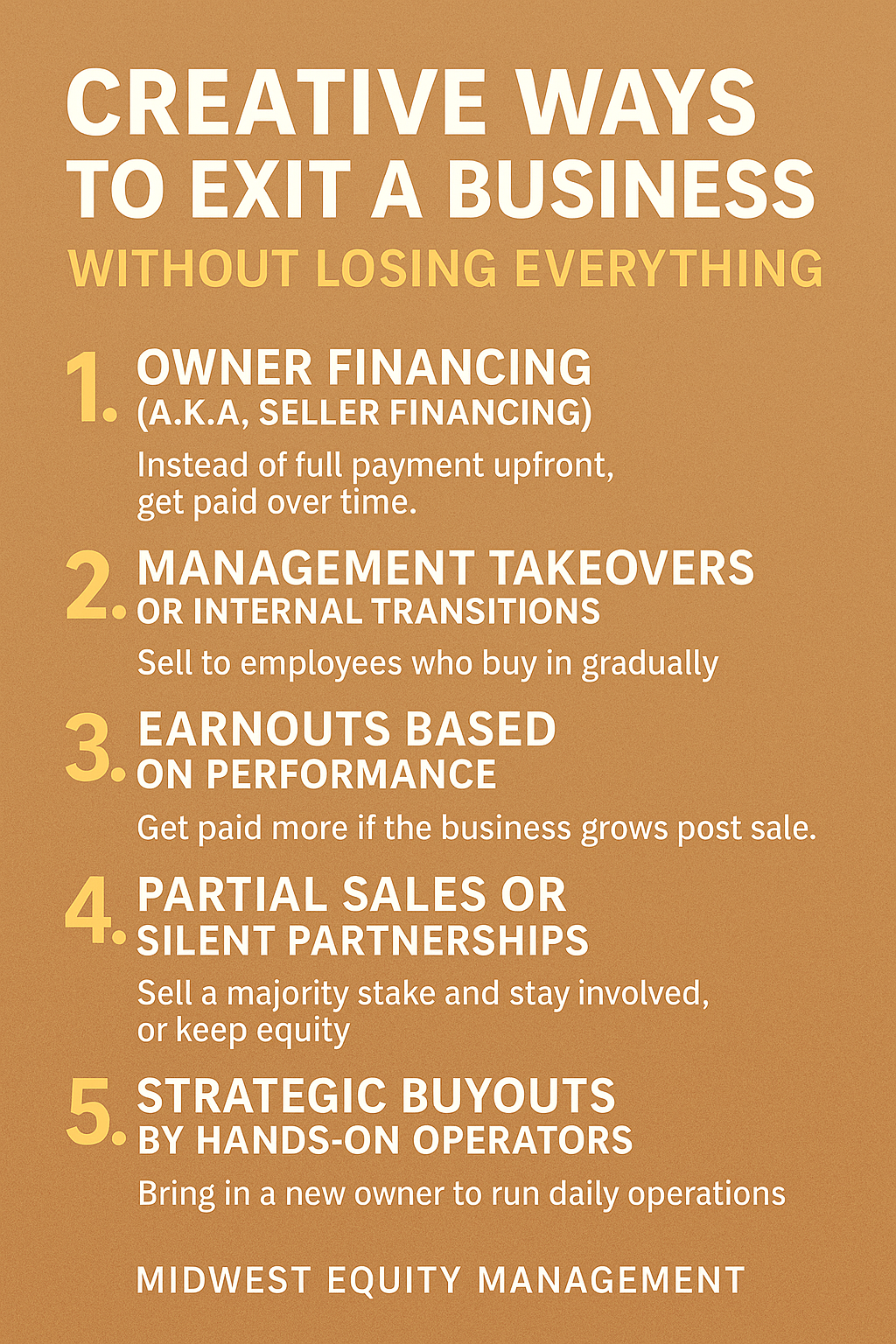 Creative Exit Strategy Options